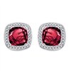 Boucles d'oreilles toi et moi pierre fine et diamant en or 18 carats