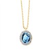 Collier pierre fine et diamant en or 18 carats