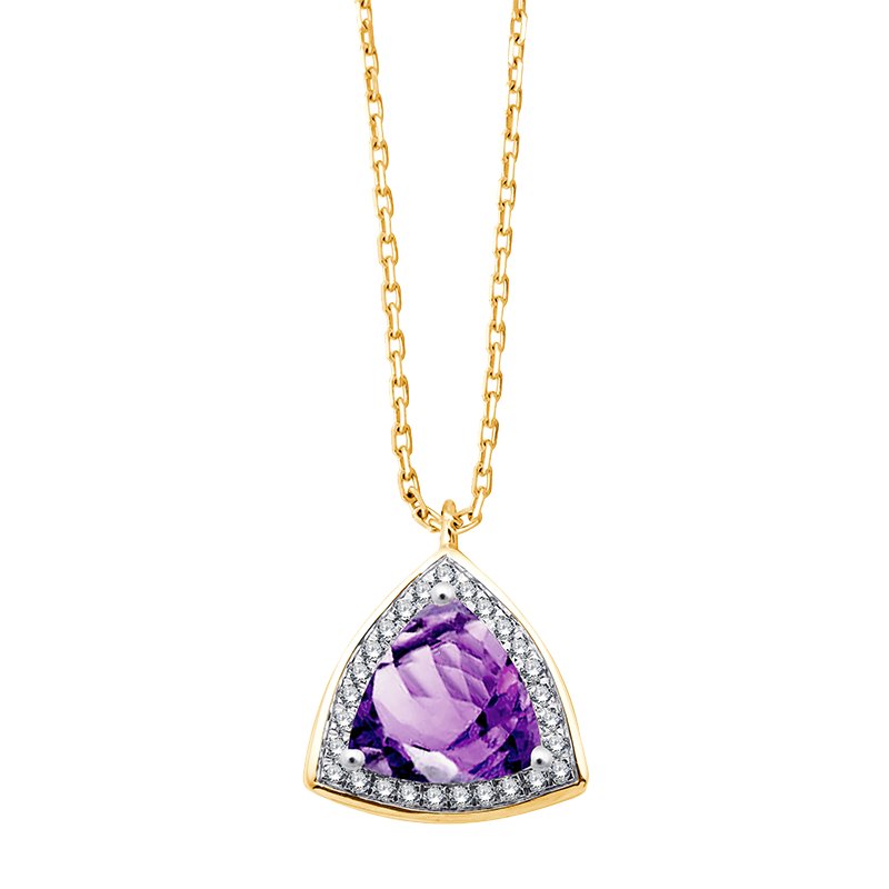 Collier pierre fine et diamant en or 18 carats