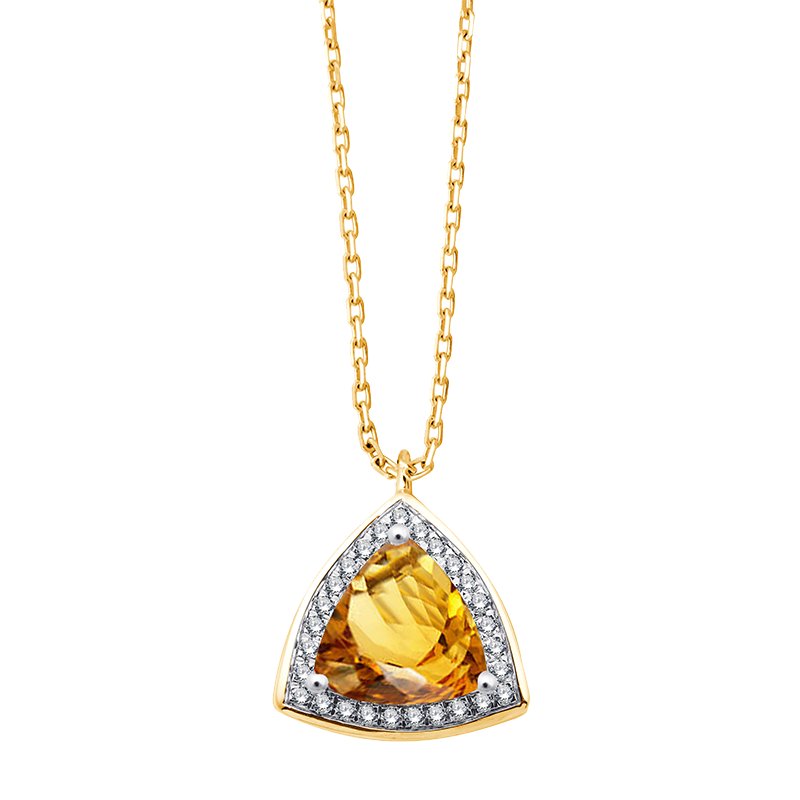 Collier pierre fine et diamant en or 18 carats