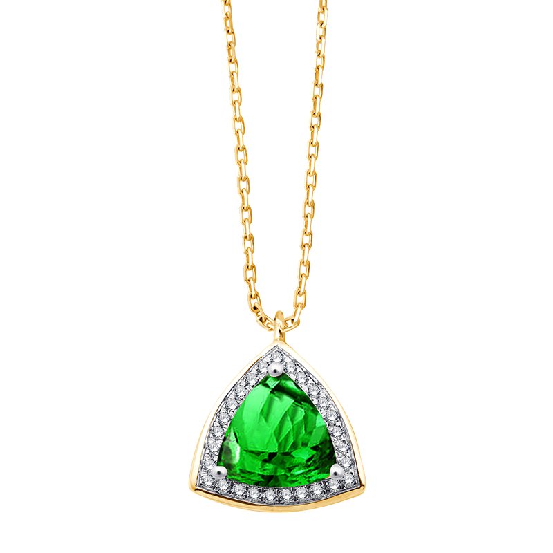 Collier pierre fine et diamant en or 18 carats