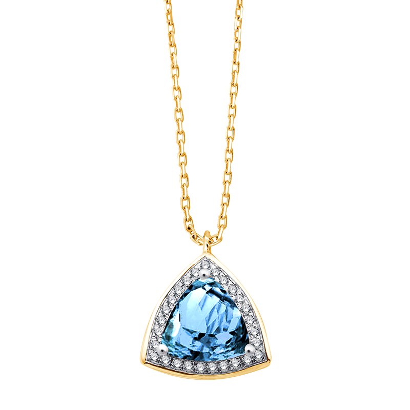 Collier pierre fine et diamant en or 18 carats