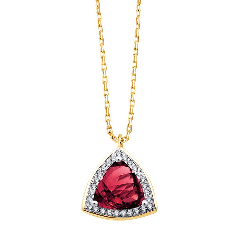 Collier pierre fine et diamant en or 18 carats