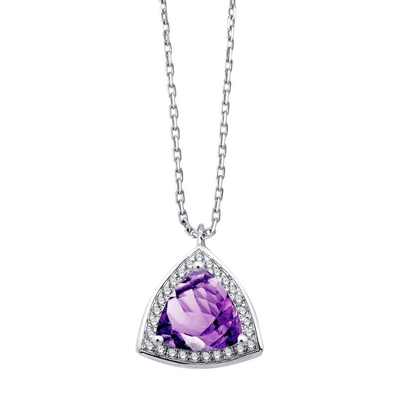 Collier pierre fine et diamant en or 18 carats