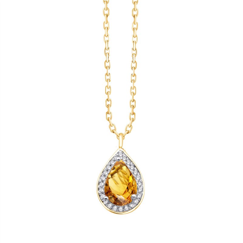 Collier pierre fine et diamant en or 18 carats