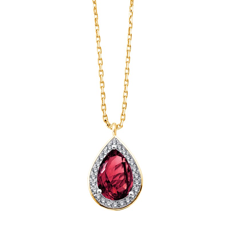 Collier pierre fine et diamant en or 18 carats