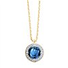 Collier pierre fine et diamant en or 18 carats