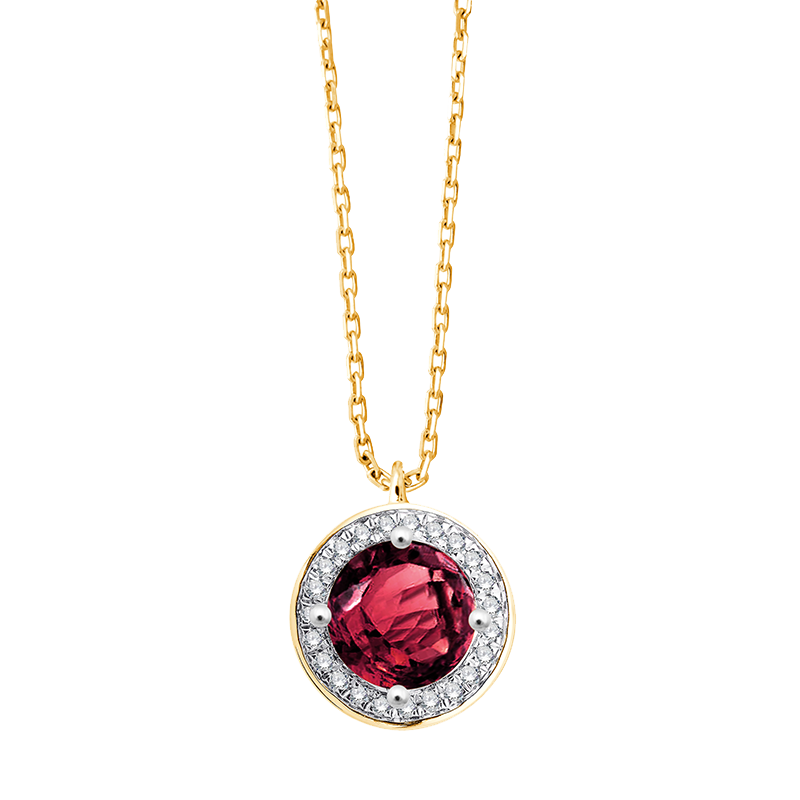 Collier pierre fine et diamant en or 18 carats