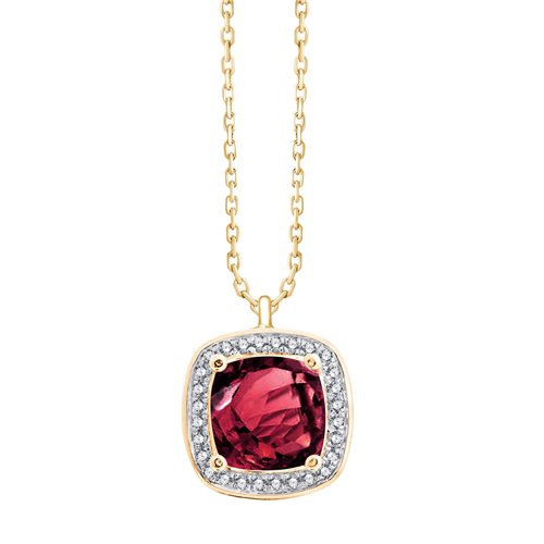 Collier pierre fine et diamant en or 18 carats