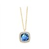 Collier toi et moi pierre fine et diamant en or 18 carats