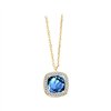 Collier toi et moi pierre fine et diamant en or 18 carats