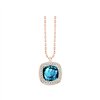 Collier toi et moi pierre fine et diamant en or 18 carats