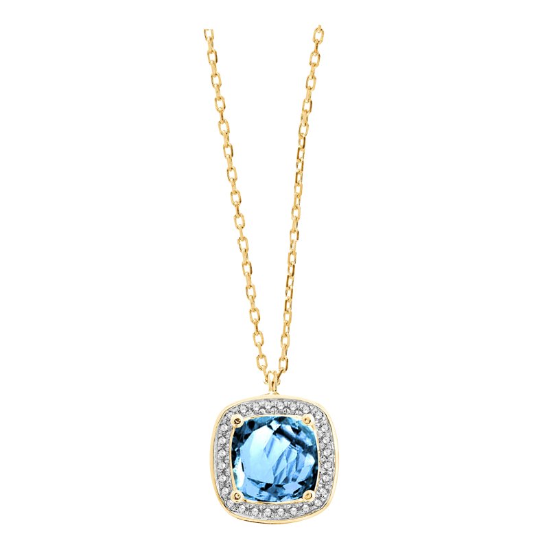 Collier toi et moi pierre fine et diamant en or 18 carats