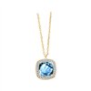 Collier toi et moi pierre fine et diamant en or 18 carats