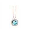 Collier toi et moi pierre fine et diamant en or 18 carats