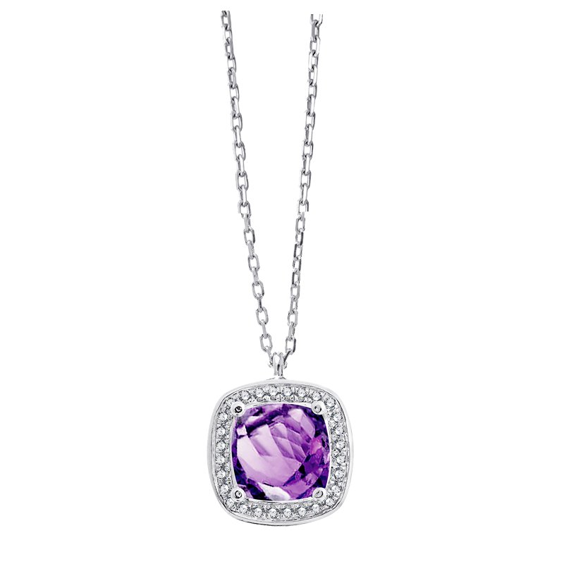 Collier pierre fine et diamant en or 18 carats