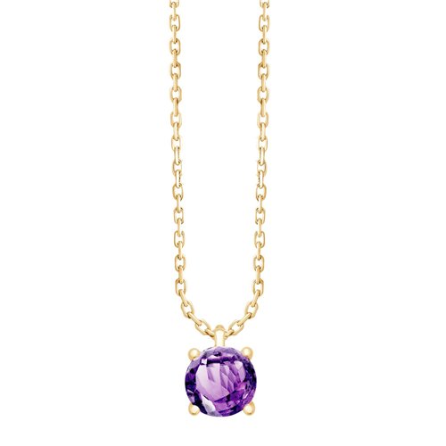 Collier serti clos pierre fine en or 18 carats
