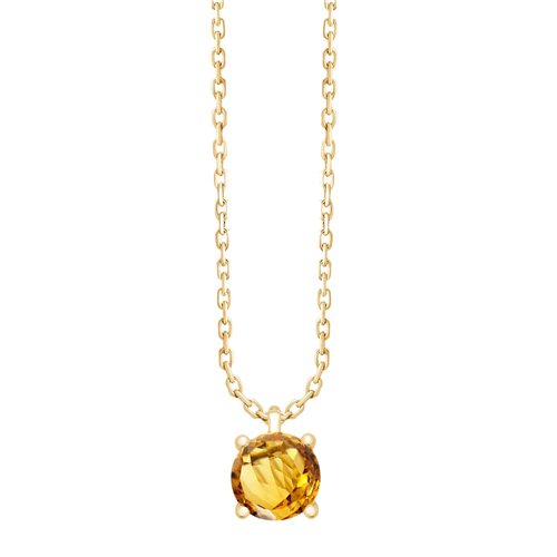 Collier serti clos pierre fine en or 18 carats