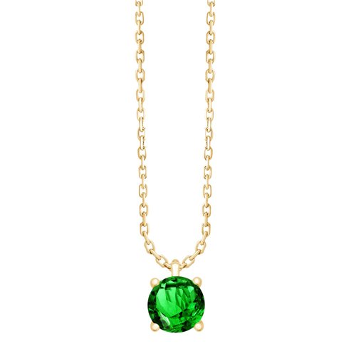 Collier serti clos pierre fine en or 18 carats