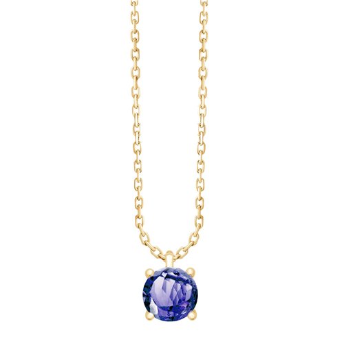 Collier serti clos pierre fine en or 18 carats