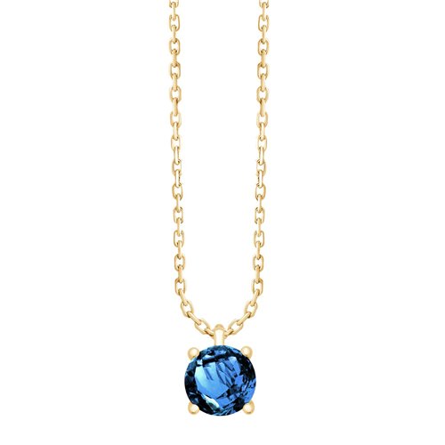 Collier serti clos pierre fine en or 18 carats