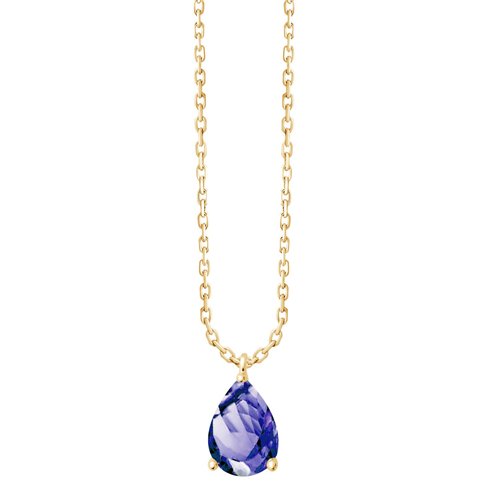 Collier serti clos pierre fine en or 18 carats
