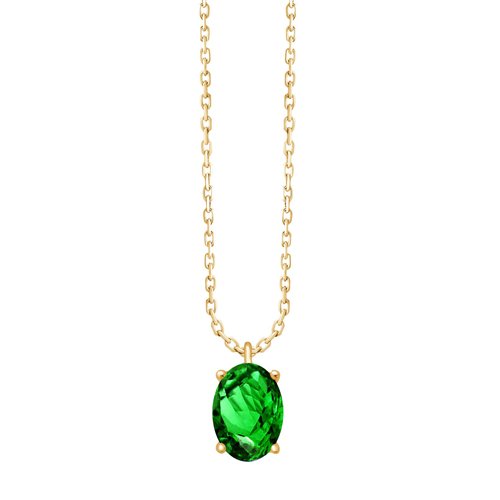 Collier serti clos pierre fine en or 18 carats