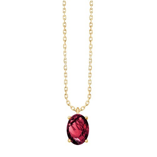 Collier serti clos pierre fine en or 18 carats