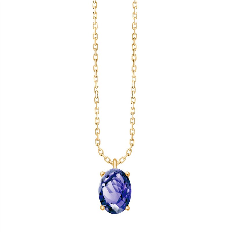 Collier serti clos pierre fine en or 18 carats