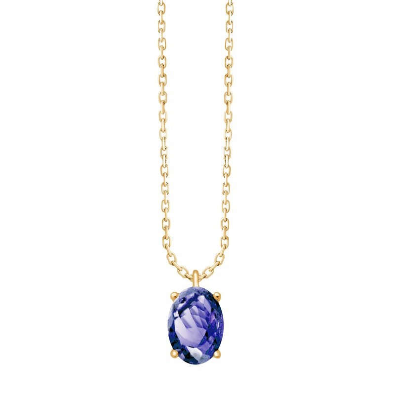 Collier serti clos pierre fine en or 18 carats