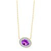 Collier serti clos pierre fine et diamant en or 18 carats