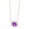 Collier serti clos pierre fine et diamant en or 18 carats