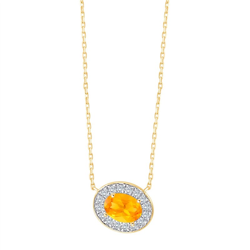 Collier pierre fine et diamant en or 18 carats