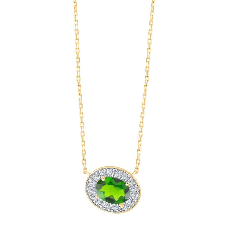 Collier pierre fine et diamant en or 18 carats