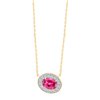 Collier pierre fine et diamant en or 18 carats