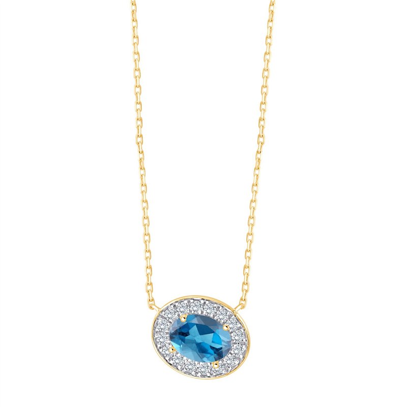 Collier pierre fine et diamant en or 18 carats
