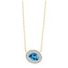 Collier pierre fine et diamant en or 18 carats