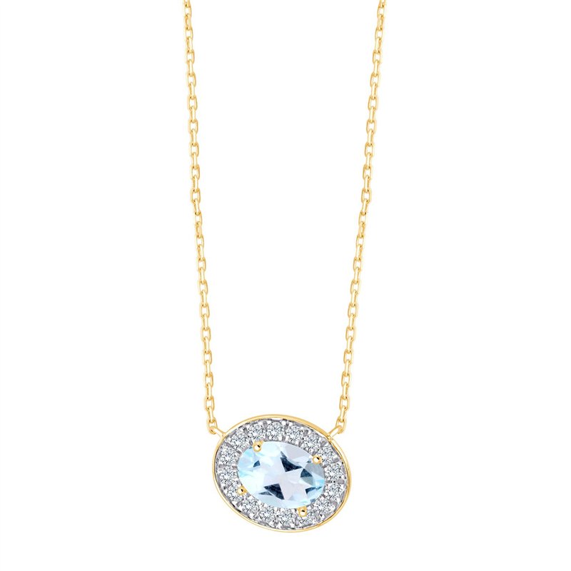 Collier pierre fine et diamant en or 18 carats