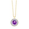 Collier serti clos pierre fine et diamant en or 18 carats
