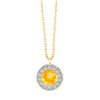 Collier serti clos pierre fine et diamant en or 18 carats