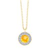 Collier serti clos pierre fine et diamant en or 18 carats
