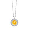 Collier serti clos pierre fine et diamant en or 18 carats