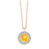 Collier serti clos pierre fine et diamant en or 18 carats
