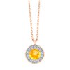 Collier serti clos pierre fine et diamant en or 18 carats