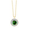 Collier serti clos pierre fine et diamant en or 18 carats