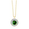 Collier serti clos pierre fine et diamant en or 18 carats