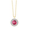 Collier serti clos pierre fine et diamant en or 18 carats