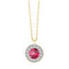 Collier serti clos pierre fine et diamant en or 18 carats
