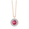 Collier serti clos pierre fine et diamant en or 18 carats