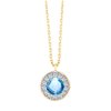 Collier serti clos pierre fine et diamant en or 18 carats